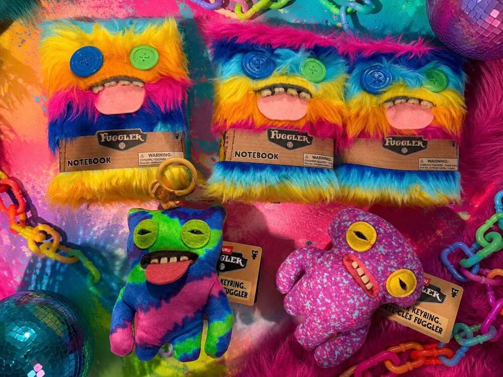 Fuggler by. Zuru (Lot of 5) Furry Notebook and Keyring Plush Toy Set